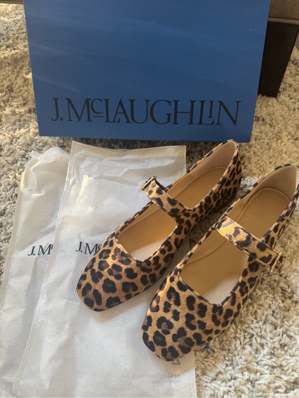 J. McLaughlin Leopard Print Mary Jane Flats. Size 10. Brand new.
